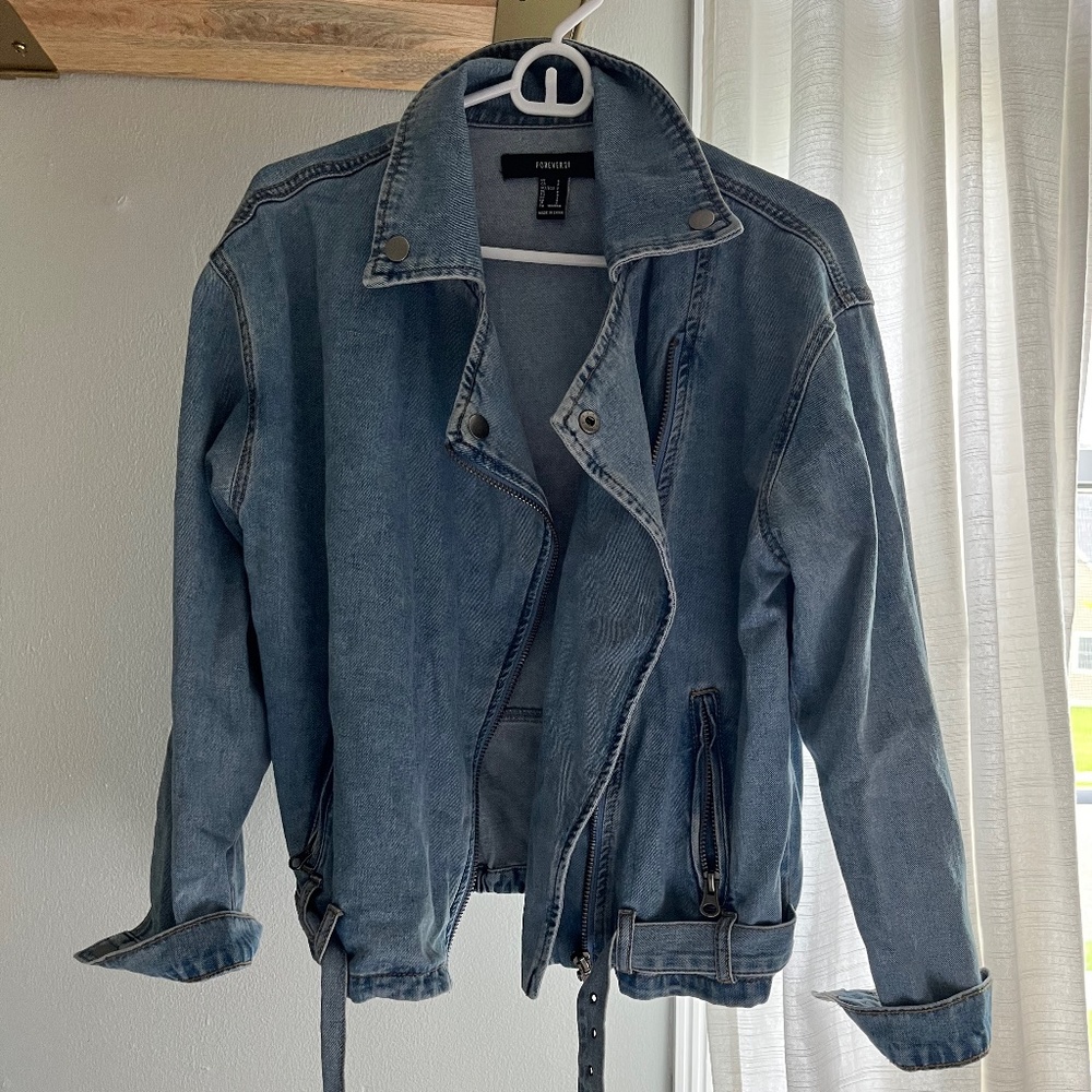 Forever 21 Denim Moto Jacket